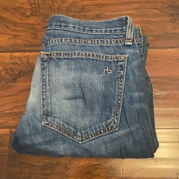 Rag & Bone Distressed Blue Denim Ripped Boyfriend Jeans Casual Contemporary - Picture 2 of 14